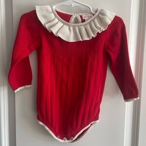 Cat & Jack Ruffle Collar Baby Girl Onesie 12mo